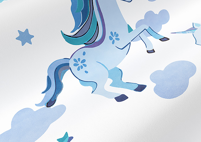 Unicorn Magic, Blue - Twist&Fit Roman Blind - Image 4
